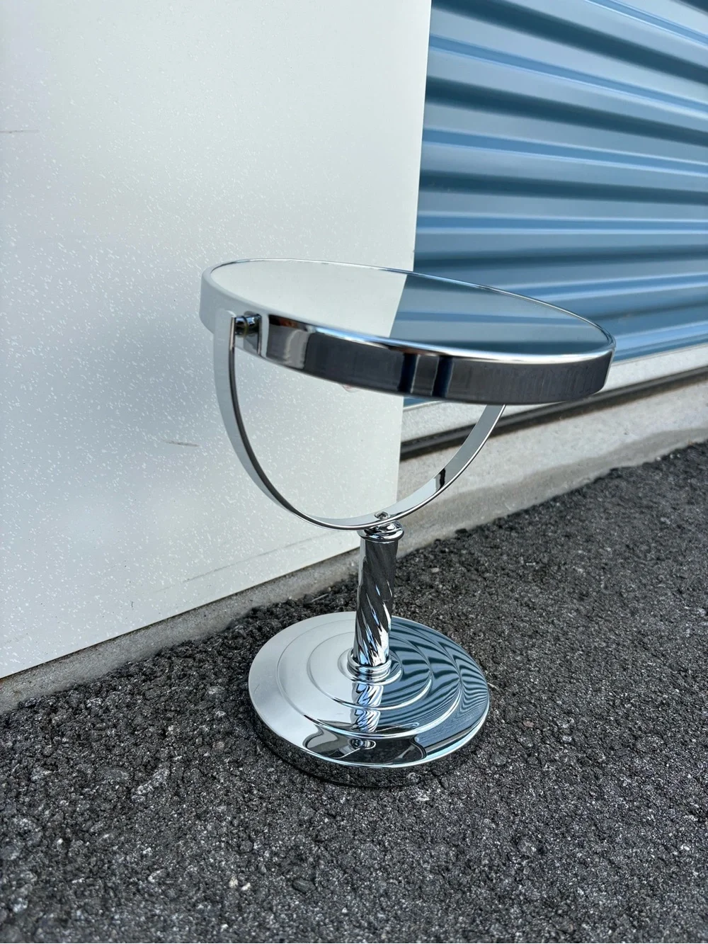 Chrome Double-Sided Vanity Mirror - Silver - 8” Diameter